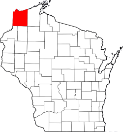 Douglas County Wisconsin Highlighted on Process Server's Map