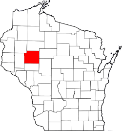 Chippewa County Highlighted in Map of Wisconsin