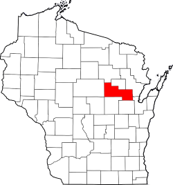 Wisconsin Map with Shawano County Highlighted